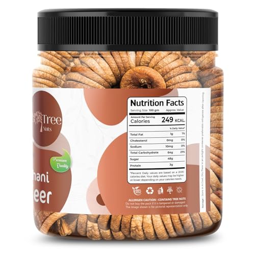 Image of TREE NUTS Afghani Anjeer 200GM Premium Dried Figs | Natural Dry Fruits Rich in Fiber & Calcium | Soft & Sweet Anjeer for Eating, Milk, Sweets & Healthy Snacking | High Energy Dry Fruit (200 Gram)