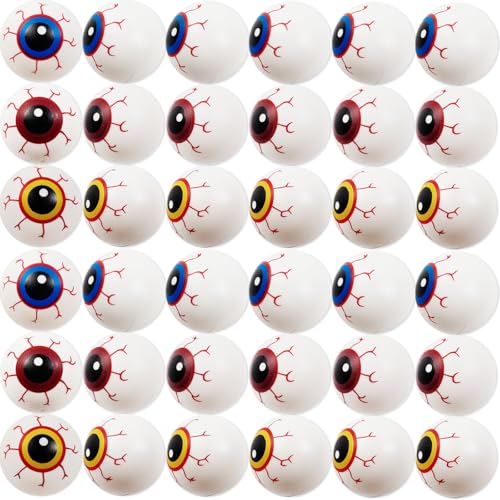 GXXMEI 30PCS 1 inch Plastic Halloween Eyeballs Eyeball for Kids Toys, Fake Eye Balls for Halloween Party Favors Goody Bag Fillers Terror Props