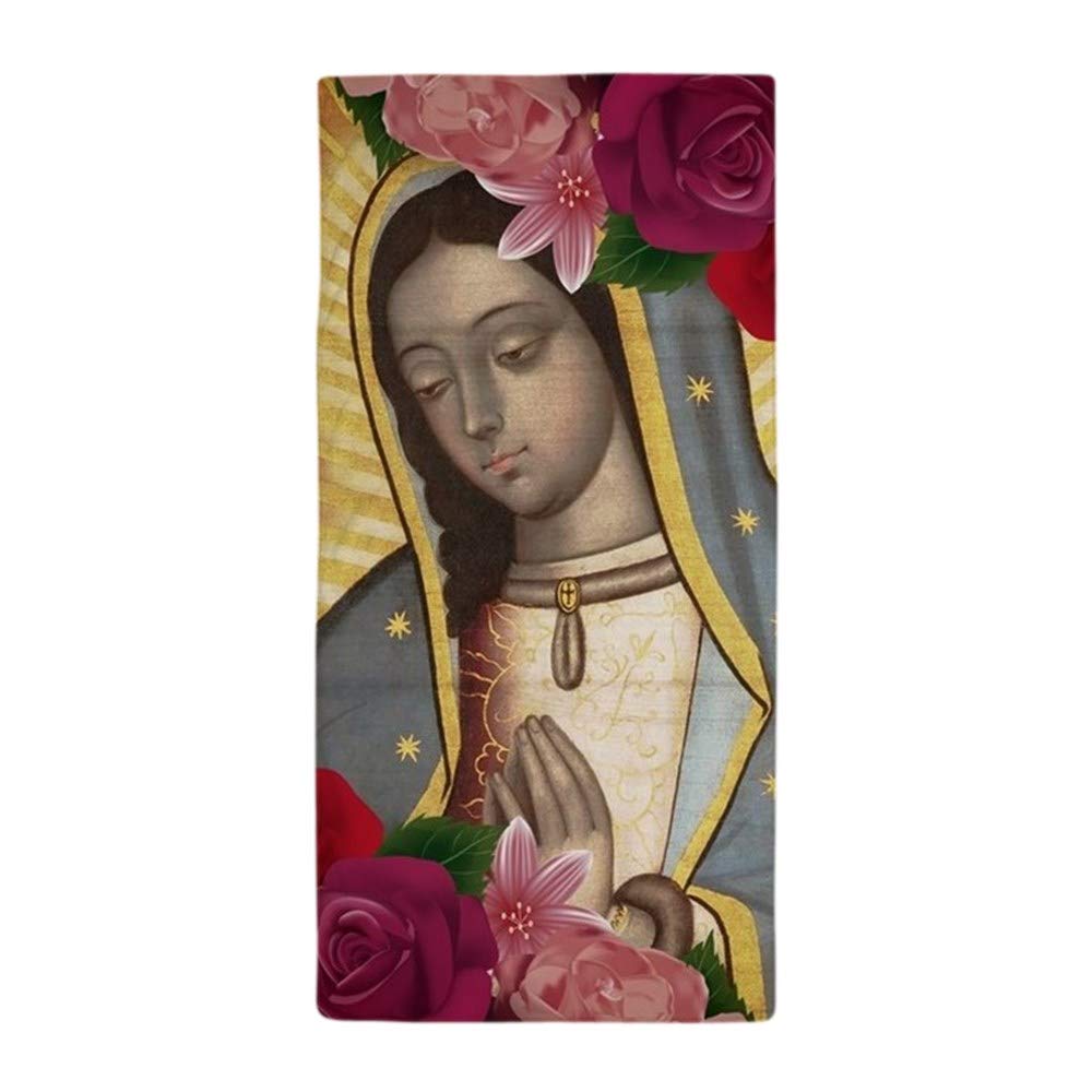 CafePress Virgin of Guadalupe with Roses Large Beach Towel, Soft Towel with Unique Design