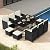 Tangkula 11 Pieces Patio Dining Set, Space-Saving Wicker Chairs & Tempered Glass Table with Ottomans, Thick Soft Cushions, Outdoor Conversation Furniture Set for Garden Yard Poolside