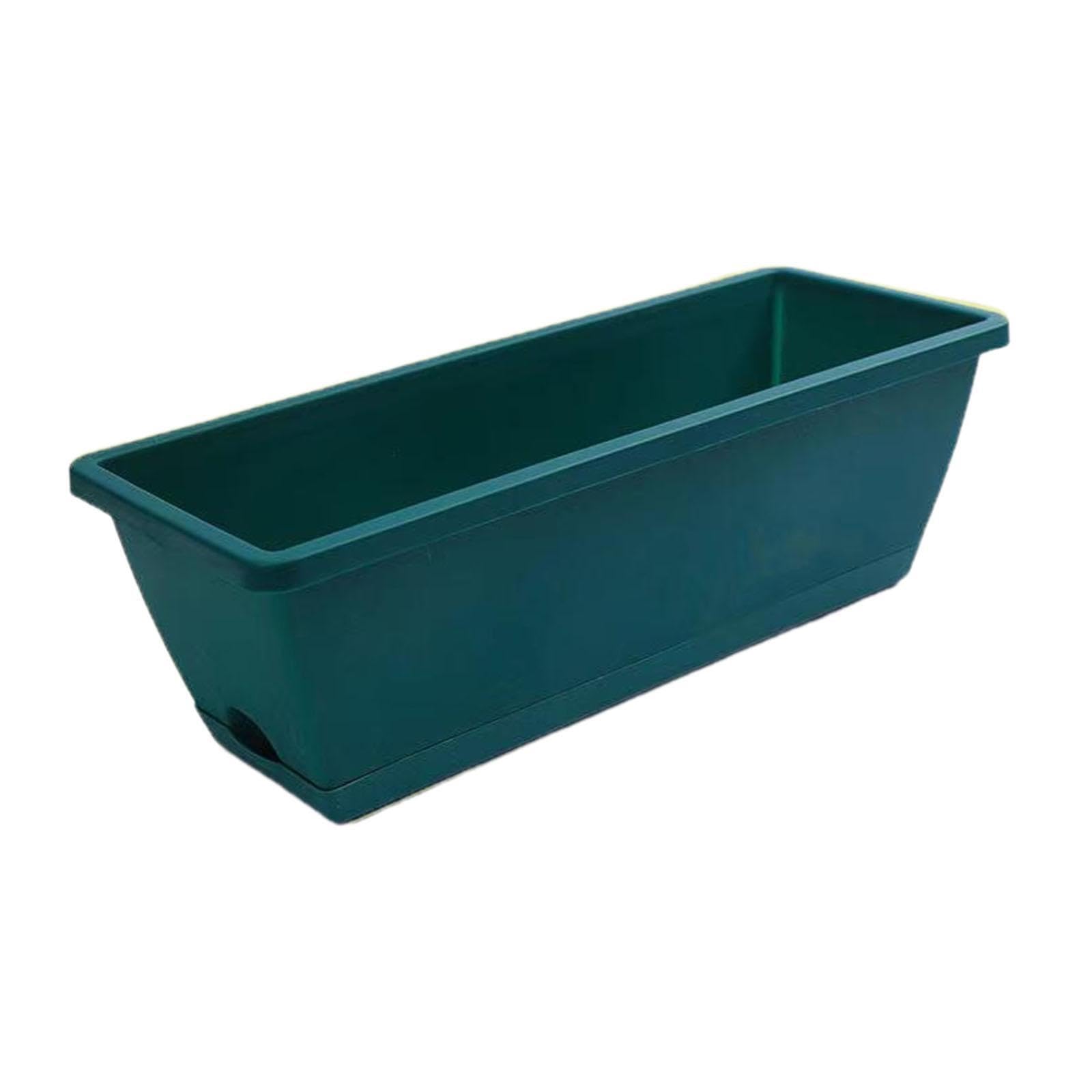 QUXVUIS Plastic Planter Boxes Featuring Drainage Holes Unique Rectangle Shape Choice For Indoor Outdoor Planting Of Herbs And Fruits Plastic Planter Boxes