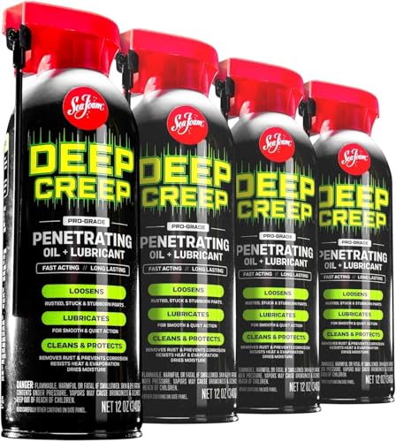 DC-14 Deep Creep Penetrating Lubricant 12 oz Professional Rust Remover Moisture Displacer Thread Loosener & All-Purpose Spray for Automotive Marine Industrial & Home Use | 4 Pack Special