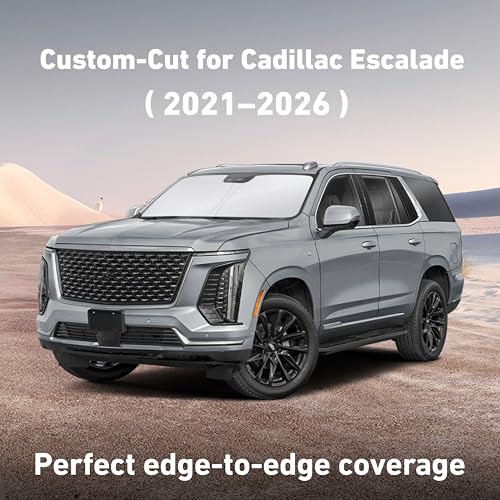 Image of EcoNour Windshield Sunshade Compatible for Cadillac Escalade 2021-2024 2025 2026, Sun Visor for Front Windshield & Window Sun Shade Cover, UV Heat Blocker & Protector, Car Accessories