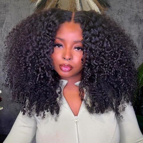 Westkiss Curly Wigs Human Hair 5x7 Closure Wig Ready To Go Glueless Wigs Human Hair Pre Plucked Pre Cut Lace Front Wig For Black Women 18 Inch