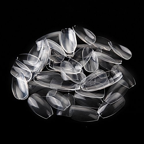 Makartt 500pcs Short Coffin Nails Press on Nails Clear Ballerina Nail Tips Full Cover False Nail Tips 10 Sizes for Nail Salons and DIY Nail Art A-03