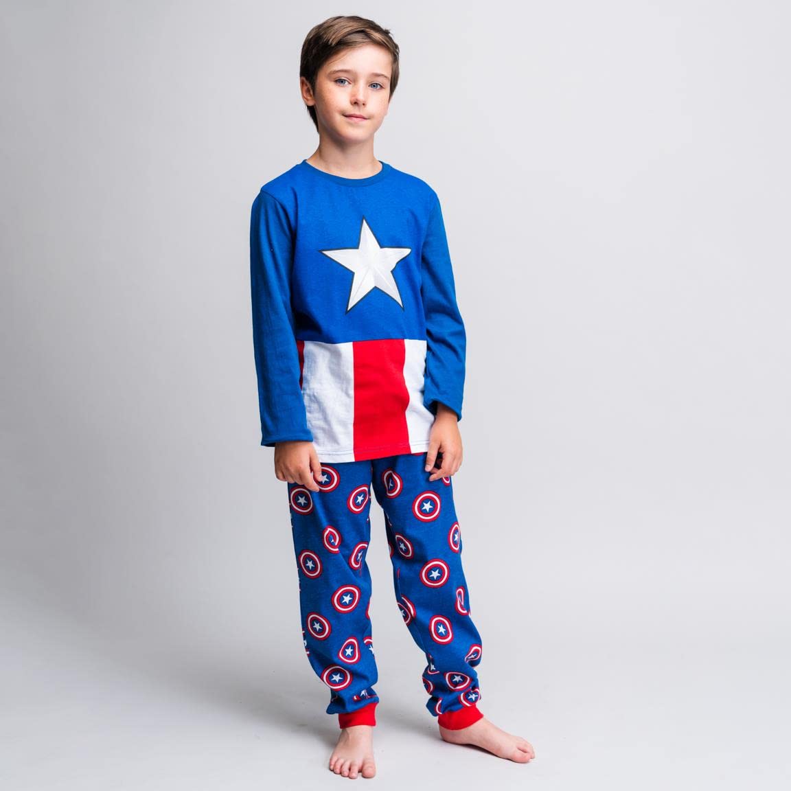 PIJAMAS Y BATAS PIJAMA LARGO AVENGERS CAPITAN AMERICA ROJO
