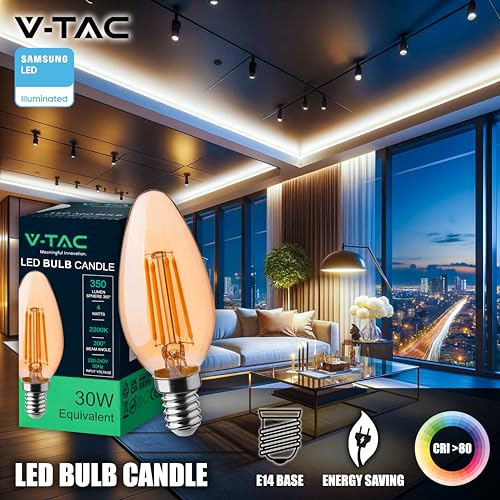 Ampoule LED E14 bougie retro verre ambre haut de gamme - 3