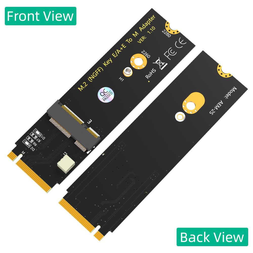 Upgrade Version M.2 NGFF A+E Key WiFi/Bluetooth Card to M.2 Key M Adapter Card for Intel AX200/AX201/AX210