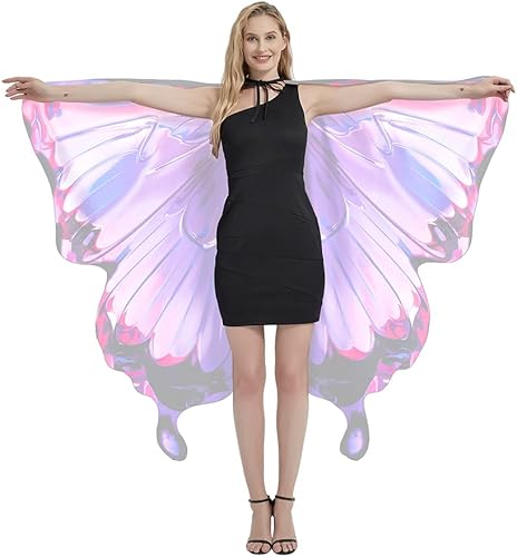 Miniatura 5 de SunnyLisa Alas de mariposa para mujer, disfraz de hada de mariposa de Halloween, antena de diadema y máscara de mariposa, juego de cosplay