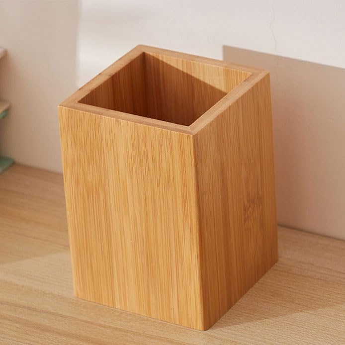 Wooden pen holder, office and home minimalist storage box, desktop wood, wooden image 5