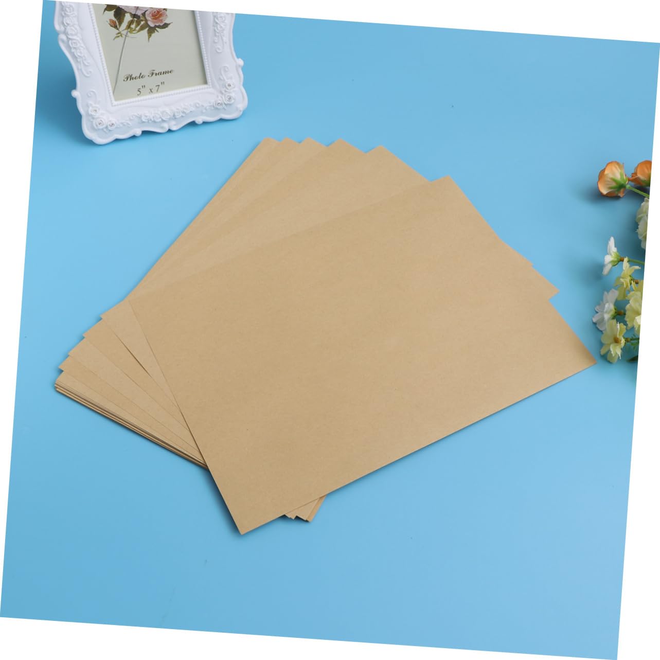 Operitacx Papier à Lettres Vintage en Kraft 100 Feuilles 120g Khaki