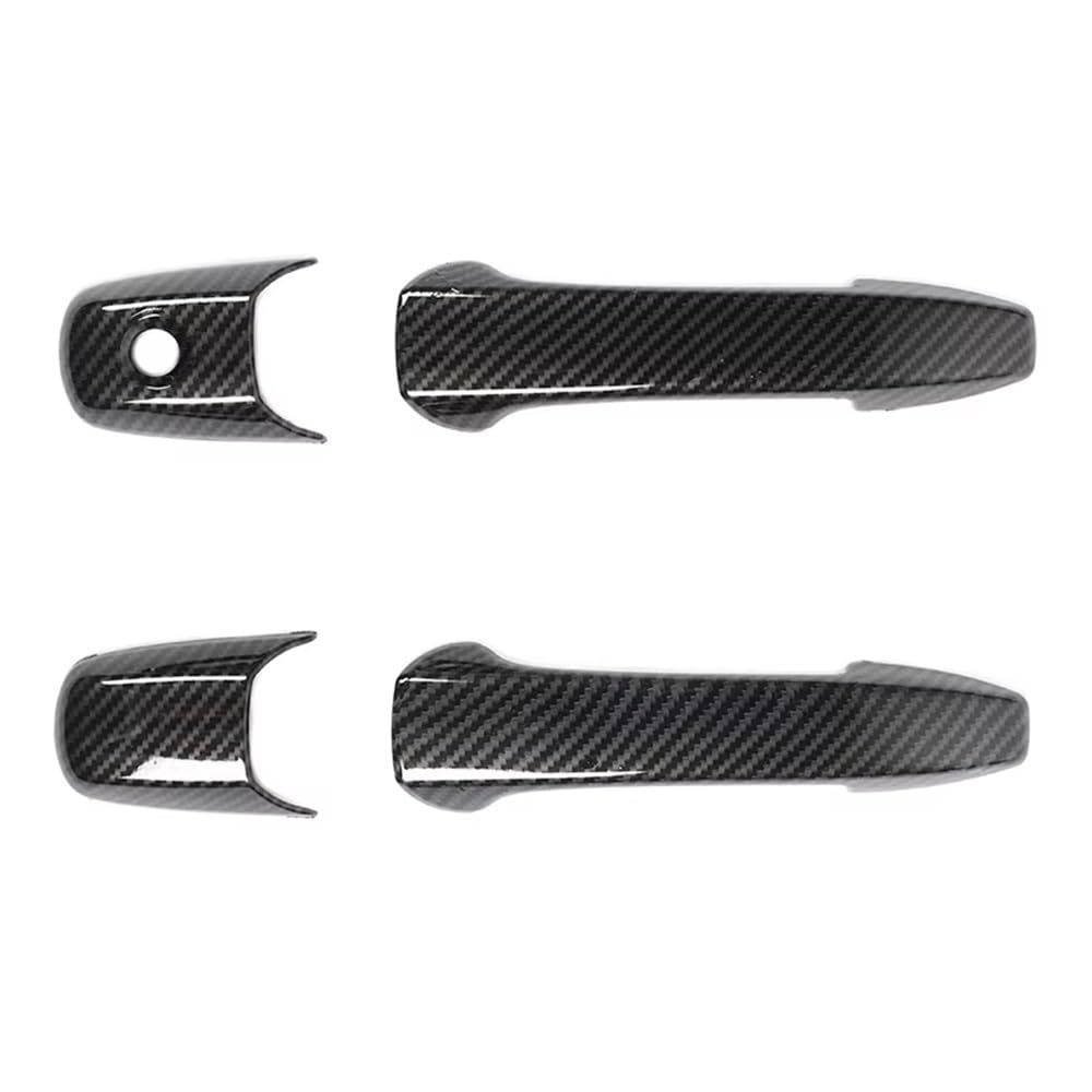 Car Interior Decoration Cover for Mustang 2004 2005 2006 2007 2008 2009 2010 2011 2012 2013 2014 Car Exterior Door Handle Shell Decoration Cover(Carbon Fiber Color)