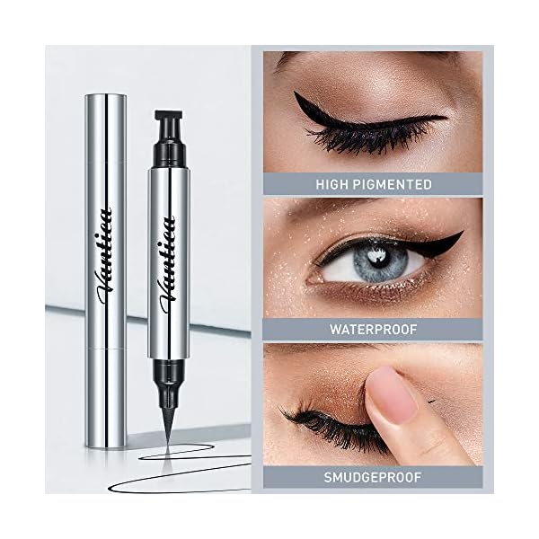 VANTICA Eyeliner stamp 2 Pack Black Liquid Eyeliner Winged Pencil Cat Wingliner Eye liners Pen for Women,Easy to use,Long Lasting,Smudge-proof, No Dipping