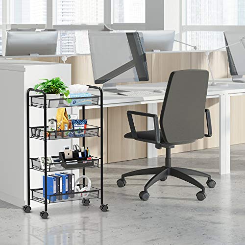 Auledio-Mesh-Wire-Rolling-Cart-4-Tier-Kitchen-Storage-Organizer-Cart-Multifunction-Metal-Utility-Craft-Trolley-with-2-Lockable-Wheels-Basket-Shelves-Black