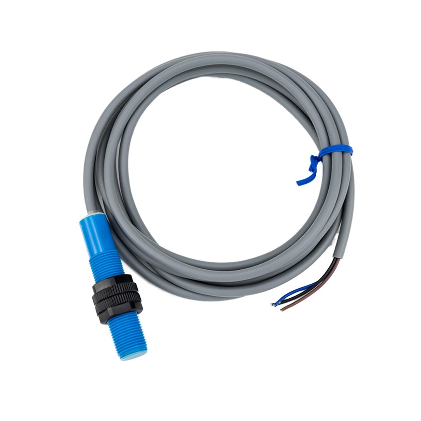 NOBIRTBSA Distance Cylindrical Plastic Housing NPN PNP Output M12 Capacitive Proximity Switch Sensor with Adjustable Sensor(M12-Flush- NPN NO-3MM)