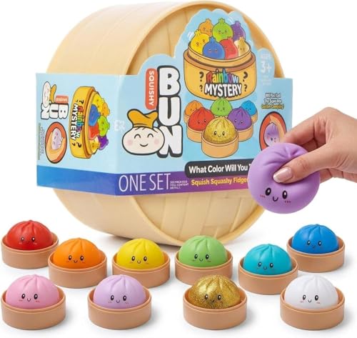 Glitzer Squishy Dumpling XXL Viral Mystery | TikTok Trend Überraschungs Anti-Stress Spielzeug für Kinder | Super weiche Squishys Dumplings zum sammeln Büro Mochi Baozi (1 Stück - Matte)