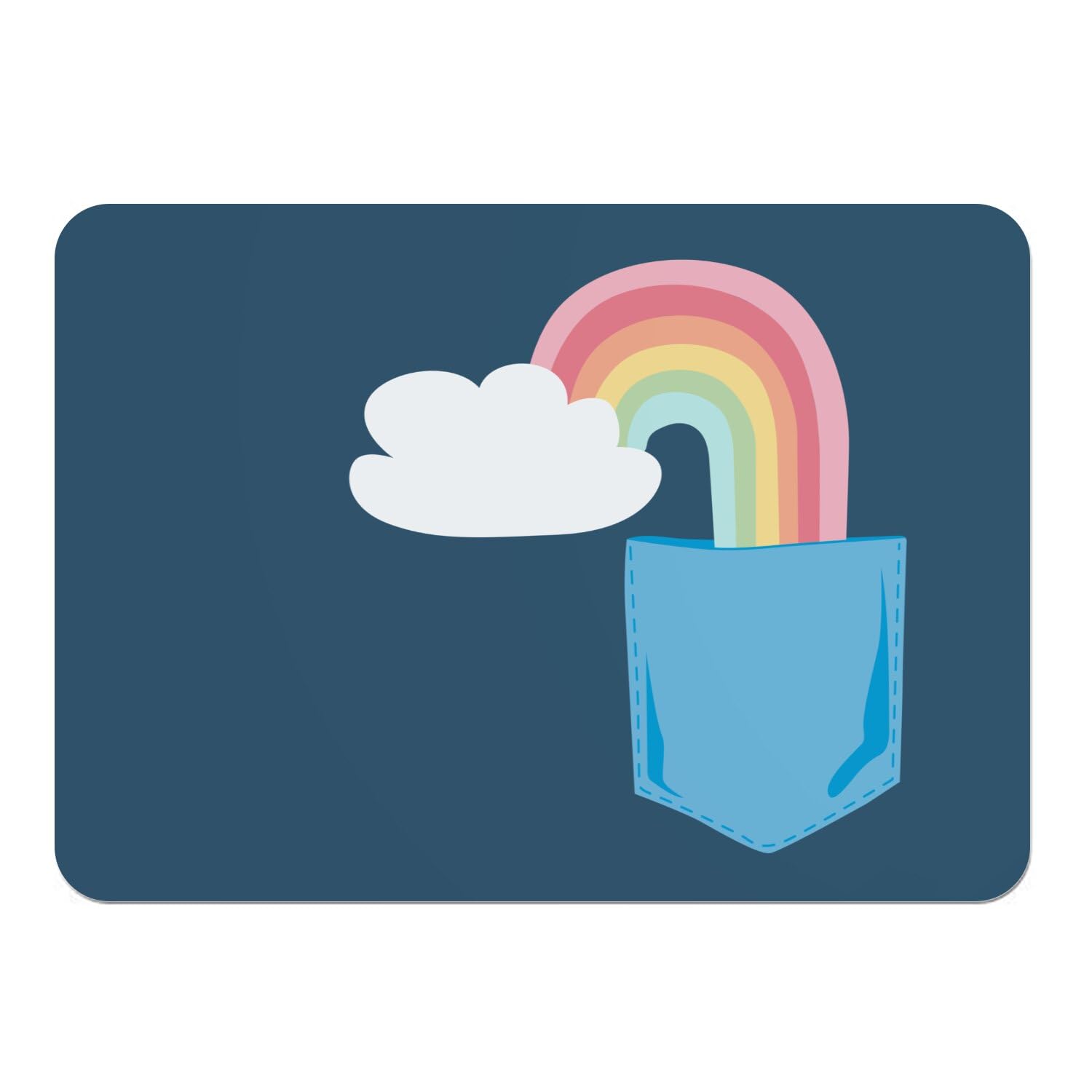 Napperons bleu en liège motif arc-en-ciel bonheur pour une table douce et mignonne