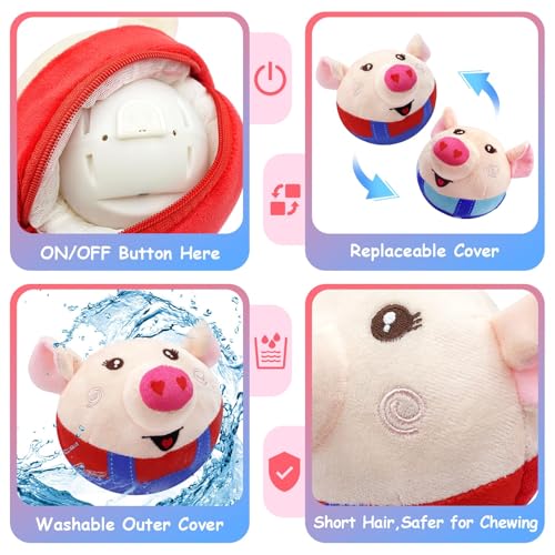 Dcoinc Interactive Dog Toys For Boredom, Squeaky Dog Toys With Automatic Rolling Jumping Wiggling thumb #4