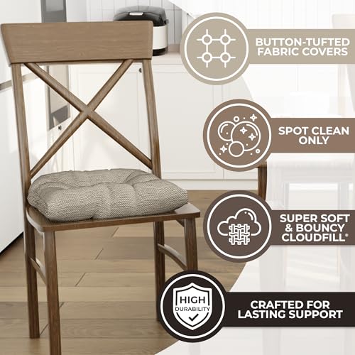 Almohadilla antideslizante para silla de comedor extra grande Klear Vu natural pack de 2 3