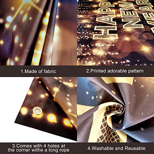 Image of KatchOn, XtraLarge Happy New Year Banner - 72 x 44 Inch | Happy New Year Backdrop for New Years Decorations 2026 | NYE Eve Banner for NYE Decorations 2026 | New Years Eve Party Supplies 2026