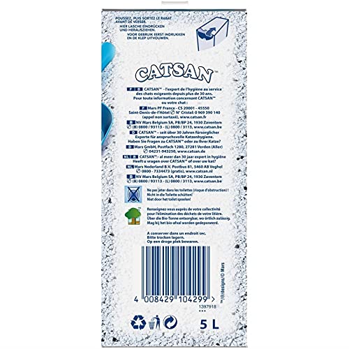 CATSAN Active Fresh 5L: Litière Minérale Agglomérante pour Chat, Technologie Odor Control, Fraîcheur Longue Durée - Le Lot De 2