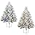 Set of 2 24.5 Inch Lighted Flocked Outdoor Christmas Tree with Multi-Color Lights, Timer, Battery Operated Pre-lit Scotch Pine Pathway Urn Filler with Pine Cones for Pathway & Porch& Yard Decorations
