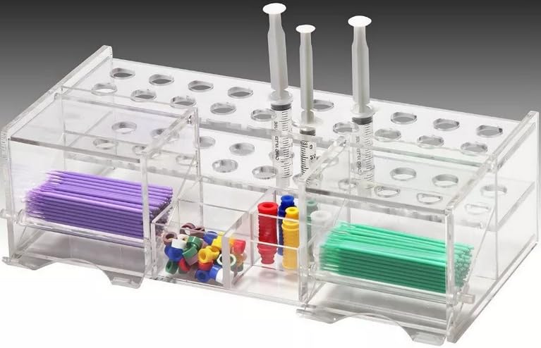 AmeriCan Goods Dental Acrylic Multipurpose Composite Organizer Large Double Microbrush Dispenser Dental Supply Organizer