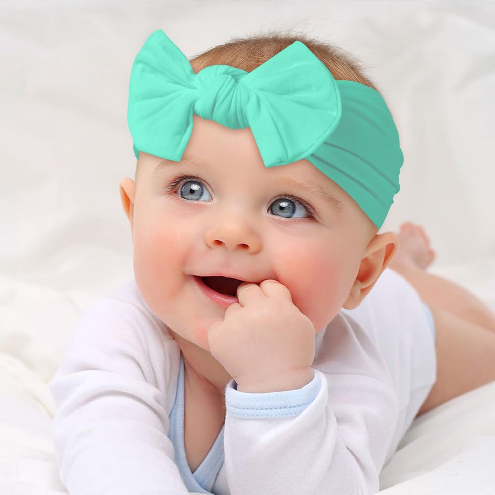 Fasce Capelli Neonata - 10 Pezzi Con Fiocchi - Elastiche E Morbide Per Bambine 0-3 Anni - Foto 8