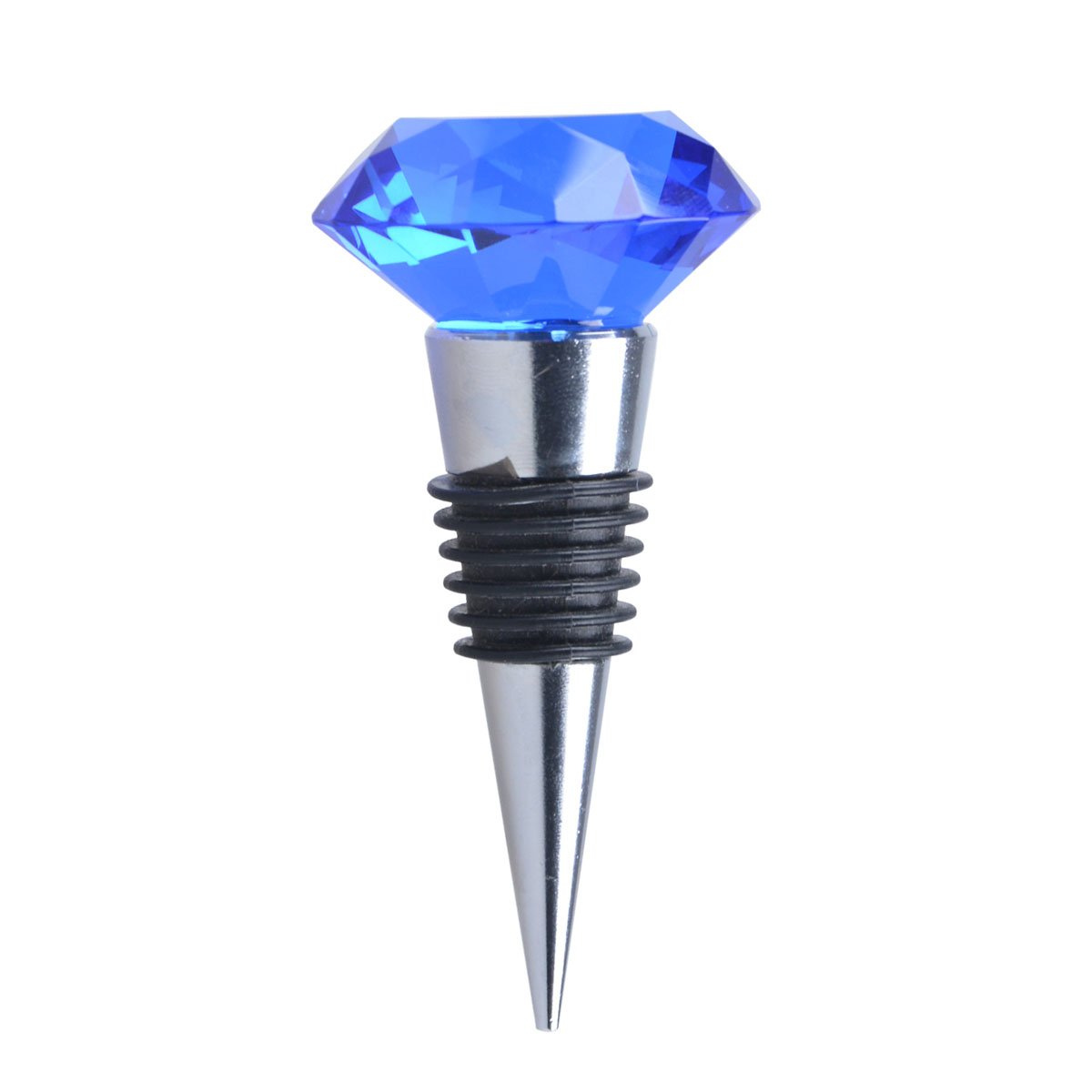 LONGWIN Crystal Glass Wine Bottle Stopper Wedding Favors Blue