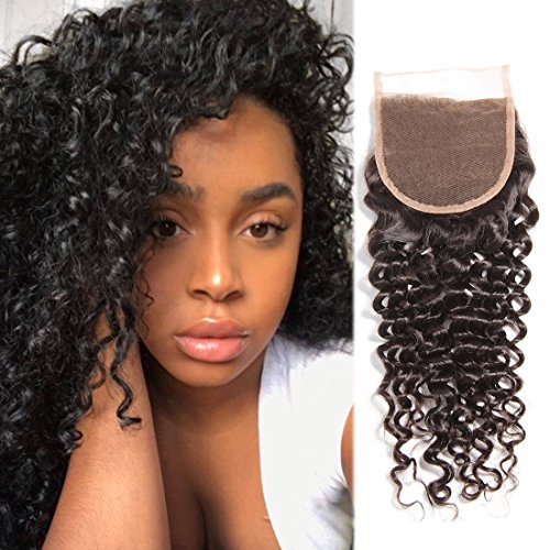 Nadula 8A Wholesale Malaysian Curly Hair Free Part Lace Closure Unprocessed Remy Virgin Cheap Human Hair Natural Color(14inch Closure)