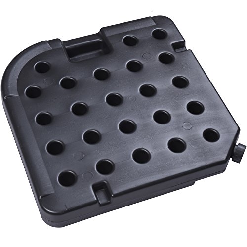 SNAIL Fillable Umbrella Weights for Offset Patio Umbrella, Sand or Water Filled Cantilever Umbrella Square Base Plate Set, Pack of 4, 176 lb After Sand Filled, Black