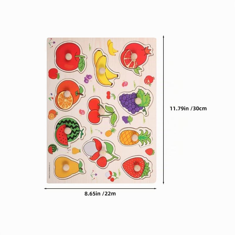 Homoyoyo 2 Pièces Puzzle Bois Montessori Éducatif Forme de Fruits pour Garçon Fille Apprentissage Précoce Puzzles à Encastrement Stimulants Pour Tout-Petits ÉVeil PréCoce