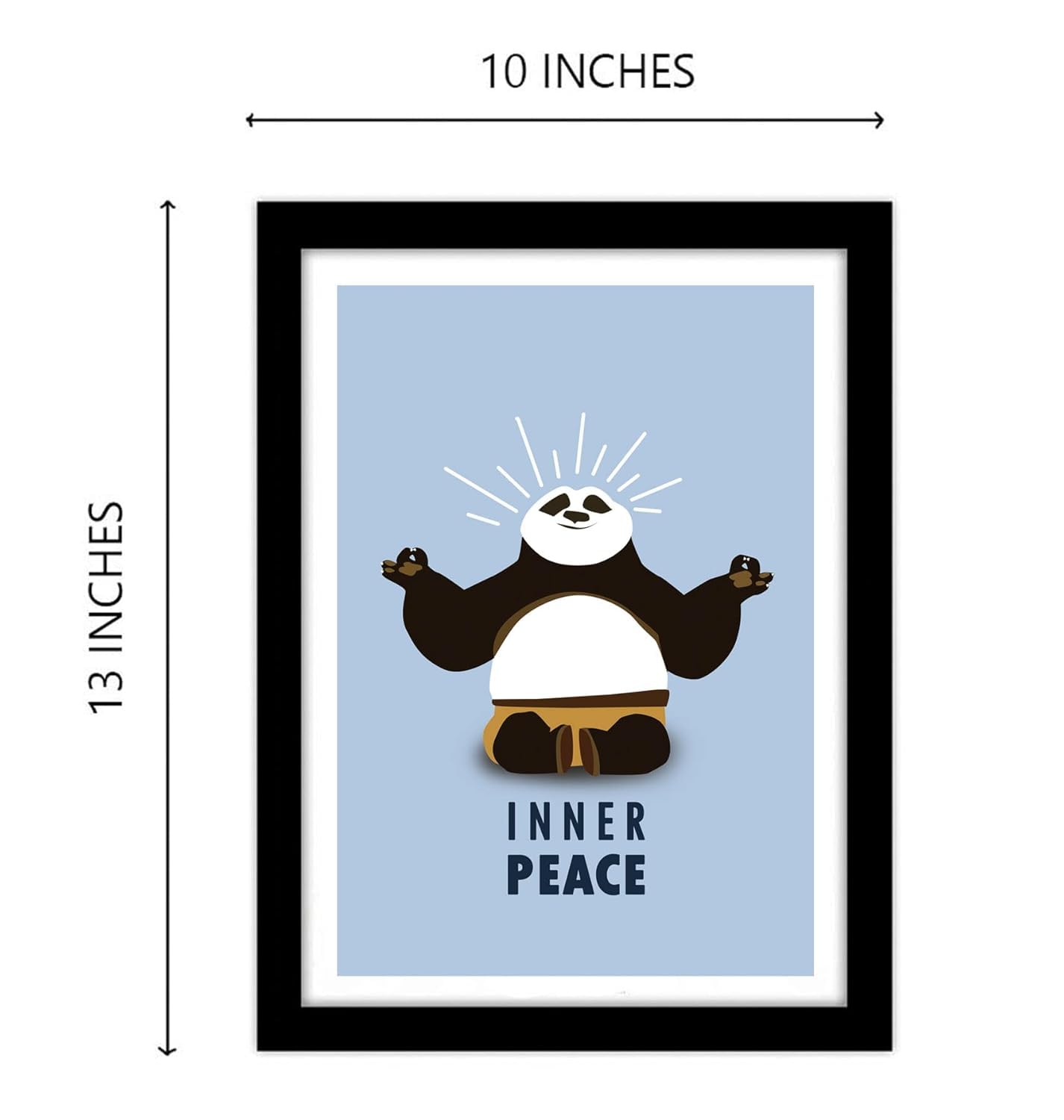 Good Hope Glass Panda Animals Printed Framed Poster (10x13 inch) Home wall Decoration Bedroom Photo Frames For Bathroom Yoga Meditation Motivational Living Gift Boys Hostel 1