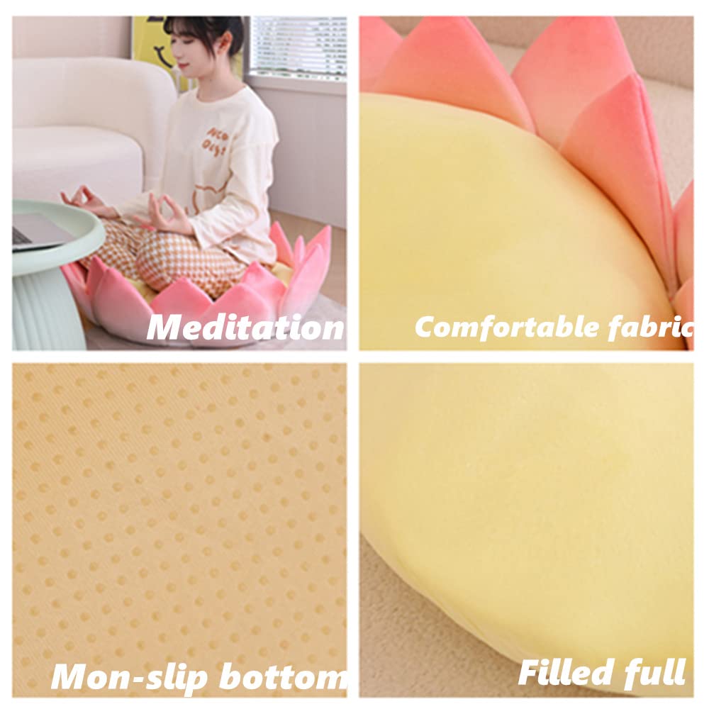 Cojín de suelo en forma de loto, cojín budista, cojín de meditación en forma de flor para decoración del hogar, sofá, dormitorio (80 cm)