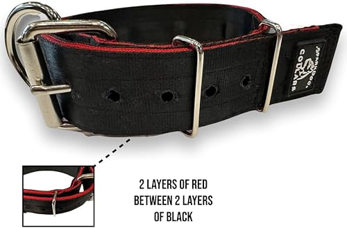 Miniatura 5 de SparkDog Collar de trabajo para perro, collar de perro de 2 pulgadas de ancho, correas de cinturón de seguridad de poliéster de 4 capas, accesorios