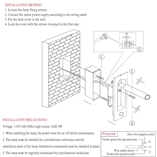 Luz de lectura empotrada contra fatiga visual y ajustable 350° 5
