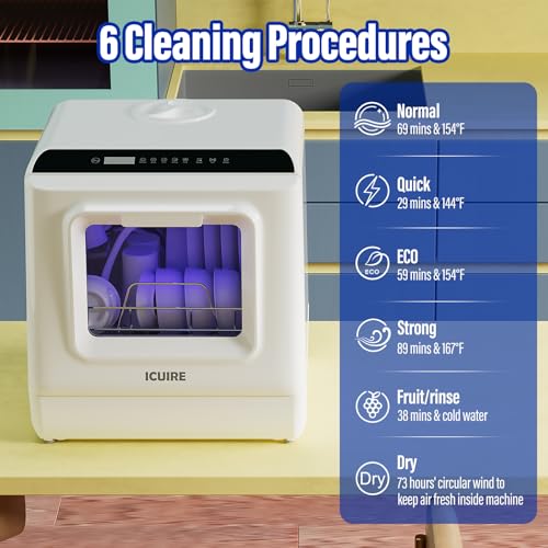 ICUIRE-Portable-Dishwasher-Countertop-Dishwasher-with-5L-Built-in-Water-Tank-Inlet-Hose-Mini-Dishwasher-with-6-Programs-360Dual-Spray-No-Hookup-Needed-ApartmentDormitoryMotorhome