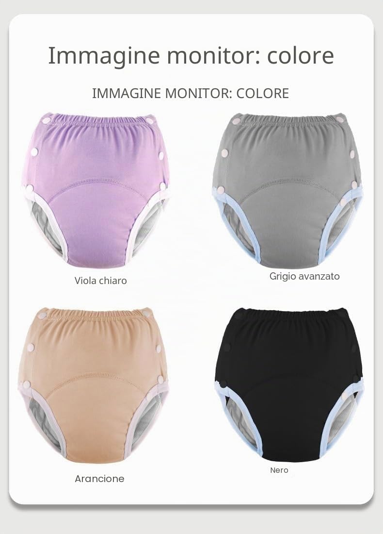 LEEMOOCARE Pantaloni per incontinenza per adulti: lavabili, traspiranti, regolabili, a prova di perdite, biancheria intima per anziani