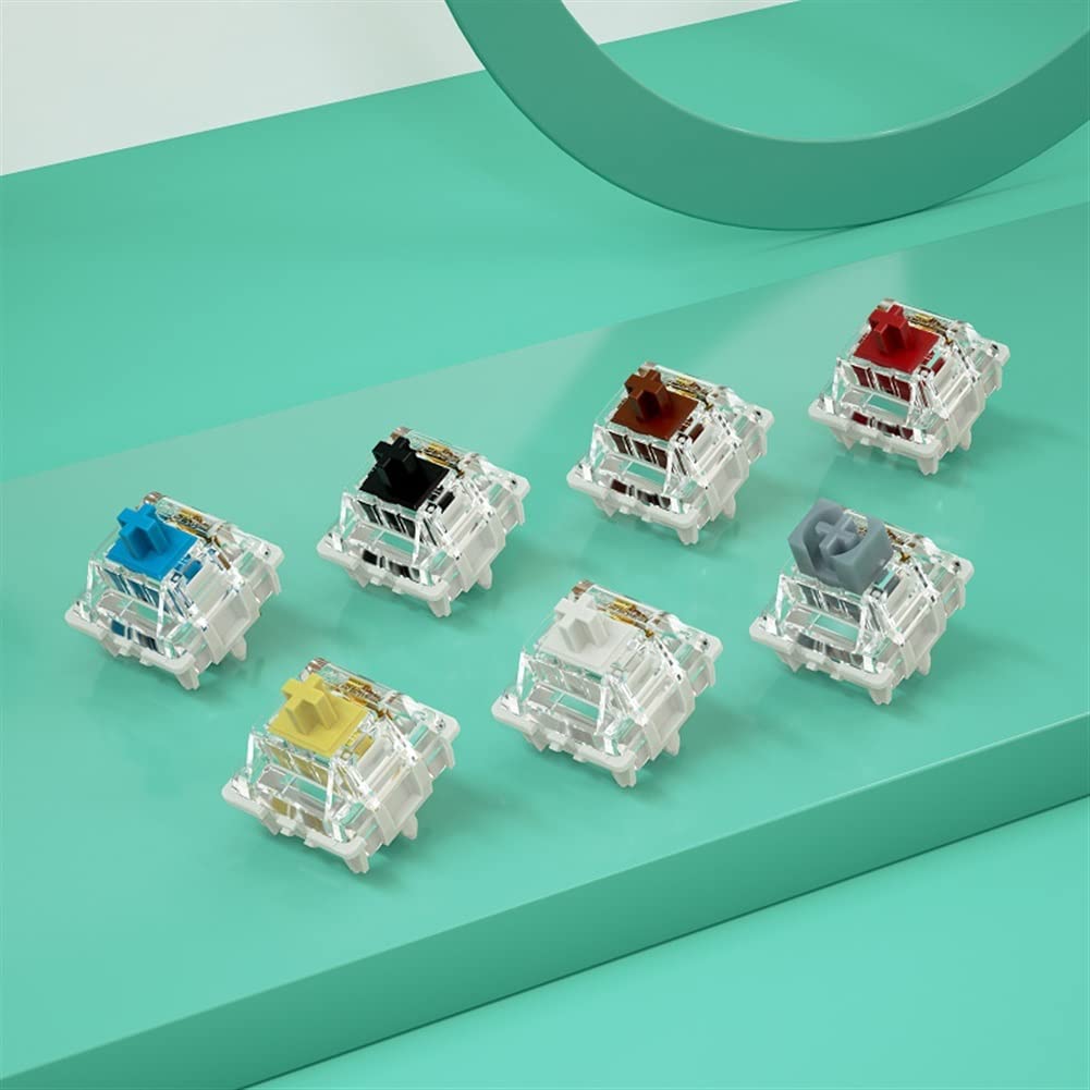 Gateron G Pro 2.0 Switch, 3Pin RGB SMD Linear Pre-Lubed G Pro Yellow/White/Red/Silver MX Stem Switch para Teclado Mecánico Personalizado para Juegos (Color : Silver V2, Size : 70PCS)