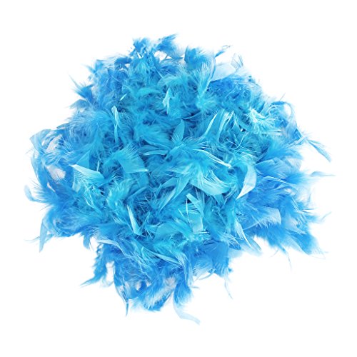 Boa de plumas azul, sofisticada, para fiestas y vestidos o como decoración, de 2 m