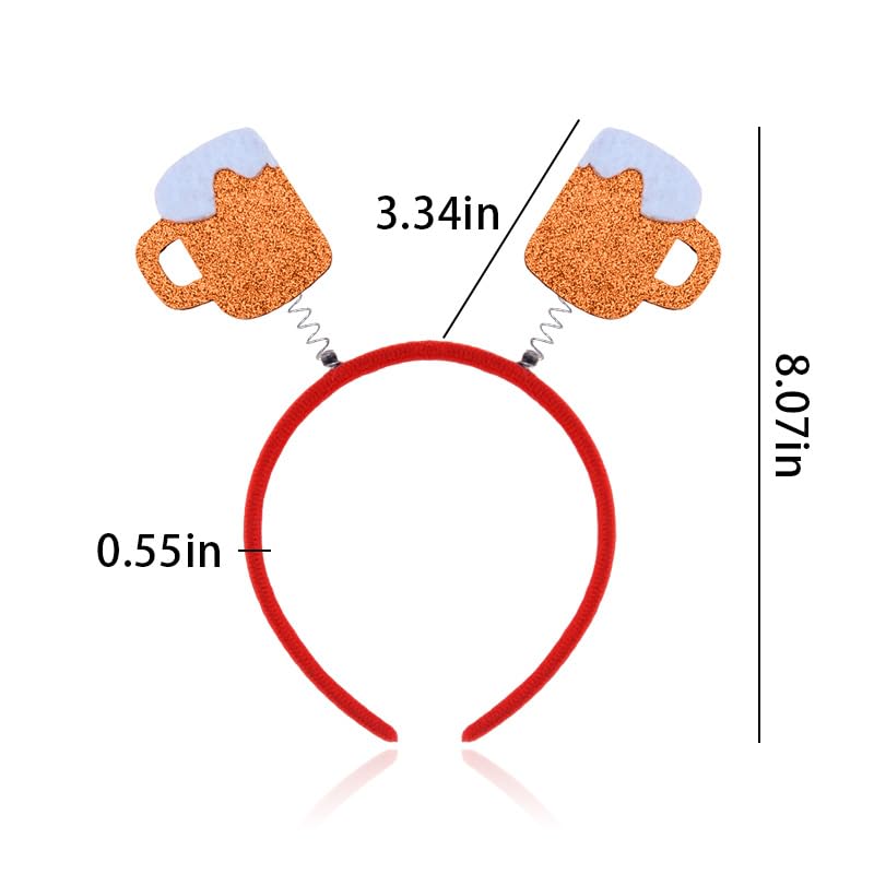 Oktoberfest Decorations for Women Men Beer Head Boppers for International Beer Festival Accessories for Women Men Funny Props for Games Beer Headband for Oktoberfest Party Supplies image 4