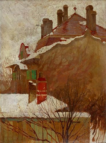 Lienzo de Egon Schiele de alta gama: pintura famosa de invierno en gran tamaño 60x90cm