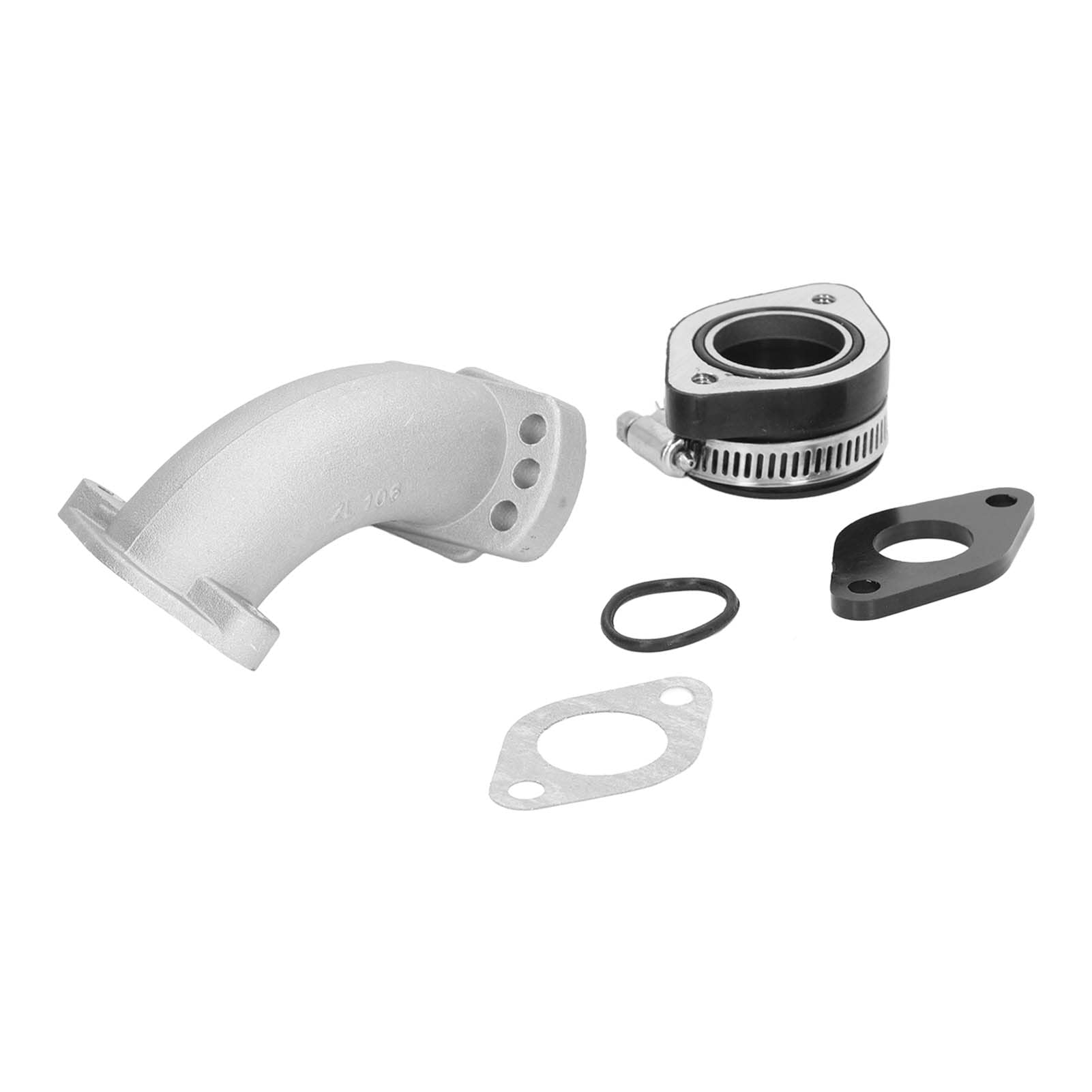 Zestaw Rur Wlotowych Gaźnika Aramox, Zestaw Rur Kolektora Dolotowego Gaźnika ze Stopu Aluminium 26 Mm-28 Mm Zestaw Dystansowy Adaptera do Pit Dirt Bike Motocy