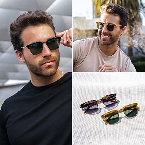 WearMe Pro - Modern Semi-Rimless Rectangular Polarized Trendy Sunglasses for Men and Women4