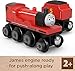 Thomas & Friends Wooden Railway, James Engine and Coal Car, push-along train made from sustainably sourced wood for kids 2 years and up