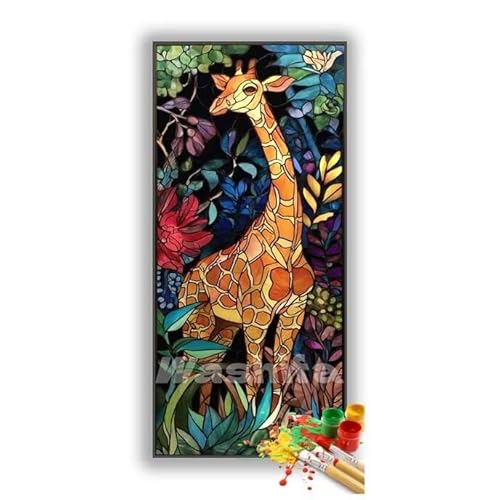 �������G �W���t �� �����h��G �L�b�g DIY ��l ���S�Ҍ��� �f�W�^�����G ��h�� �����L�b�g�ɂ��G�� Paint By Numbers �A�N�����y�C���g ���ʉ� �����Ńy�C���g �z�[�� �I�t�B�X���� �M�t�g 35x70 cm, �t���[���Ȃ�