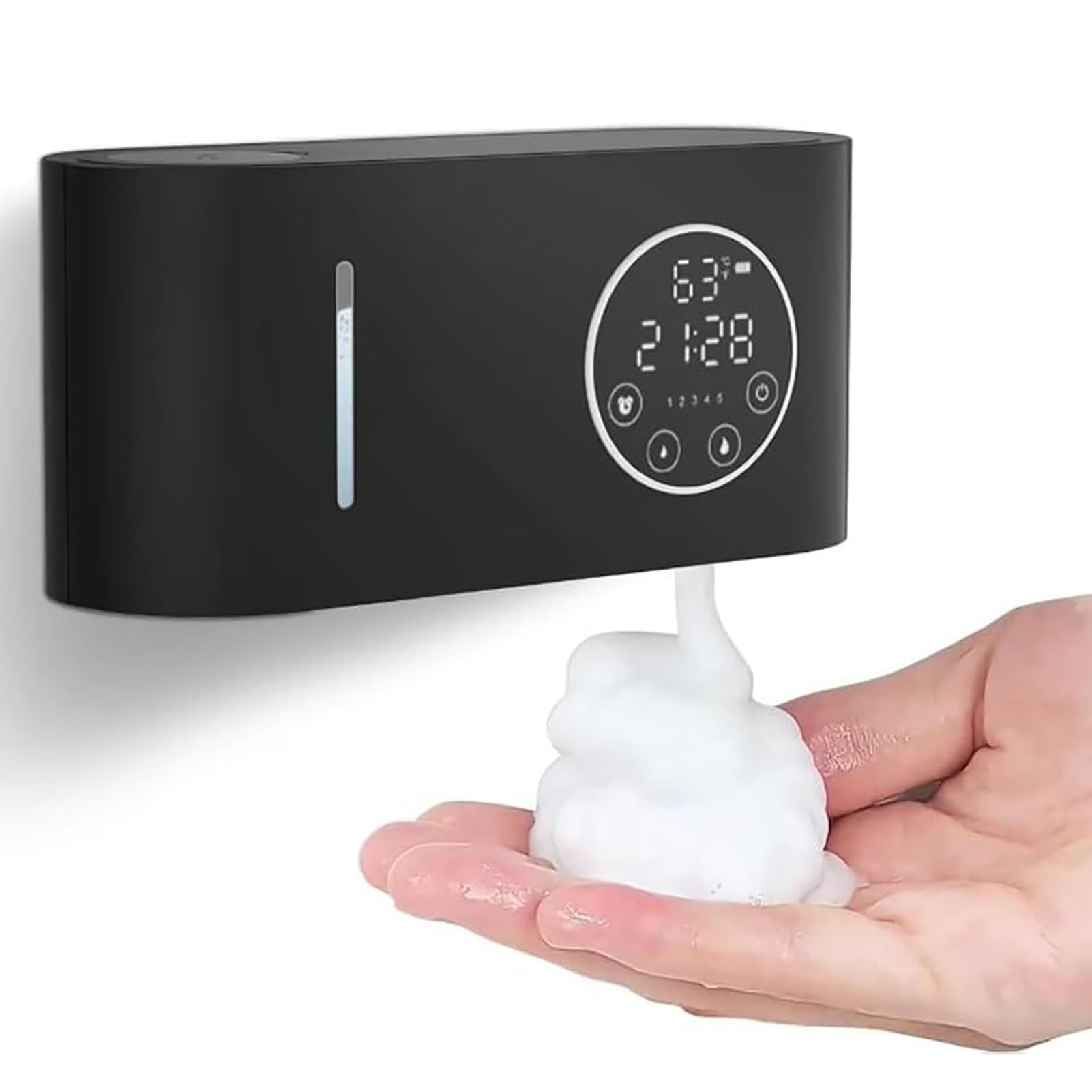 Dispenser Automatico di Sapone Liquido touchless da 500 ml 5 Livelli | Dispenser automatico di sapone liquido, sensore a infrarossi, uscita di schiuma regolabile su 5 livelli(Black)