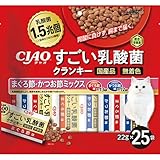 チャオ (CIAO) すごい乳酸菌 クランキー まぐろ節・かつお節ミックス 22g×25袋 猫用 ドライフード