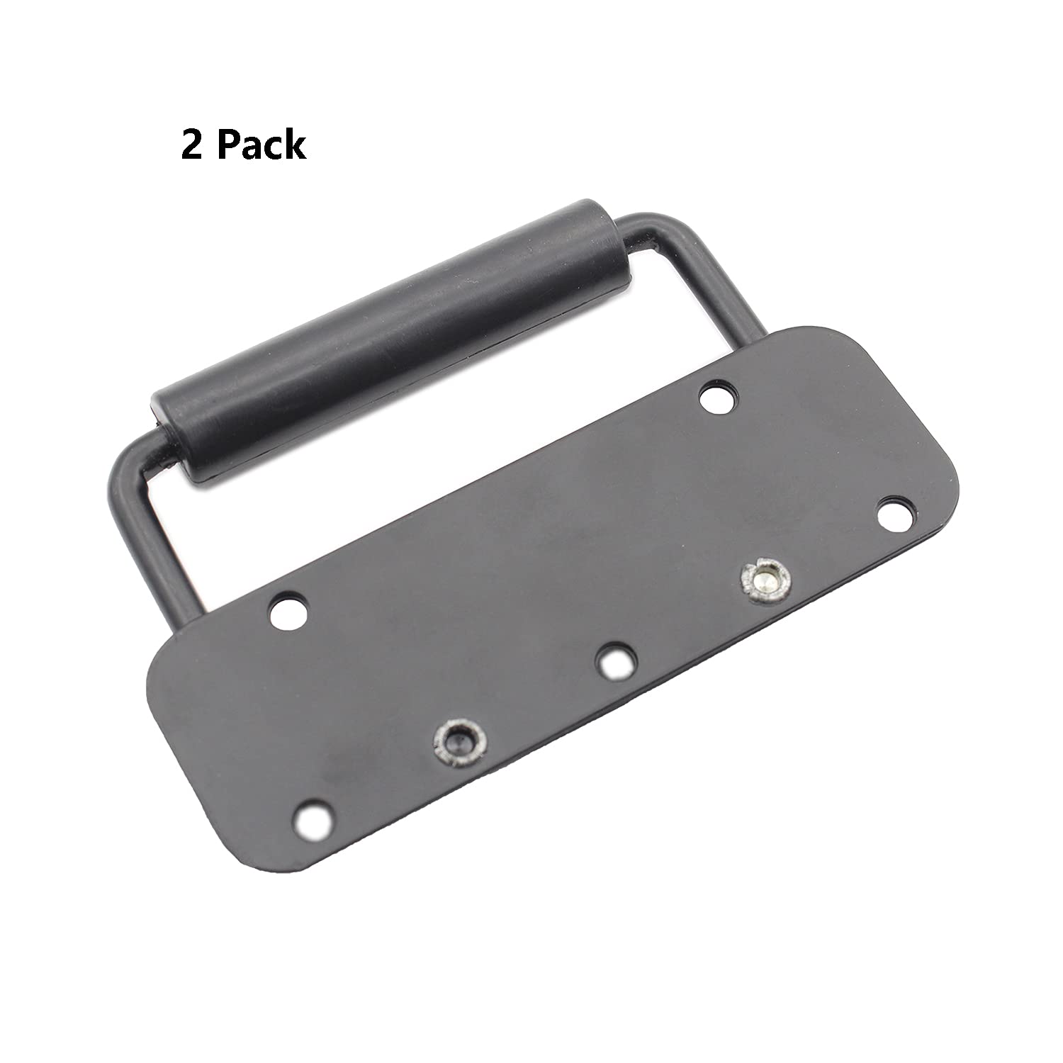 2 Pack Spring Loaded Pull Handles TTZEZE Surface Mount Chest Handle with Rubber Grip Handmade Chest Trunk Lifter — view 3