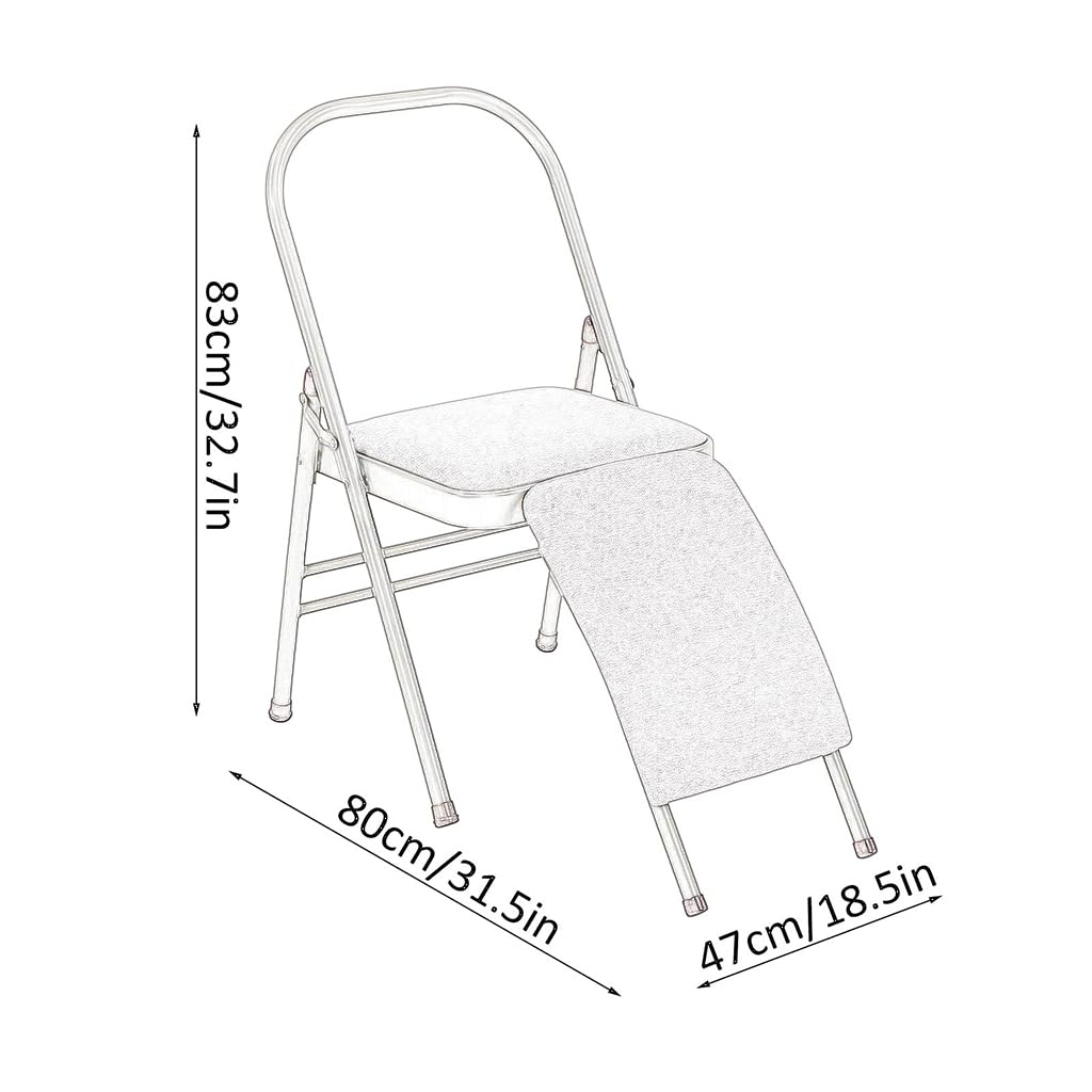 Sedia da yoga con supporto lombare, sgabello multifunzionale con cuscino rimovibile, per pilates, inversione e supporto posturale